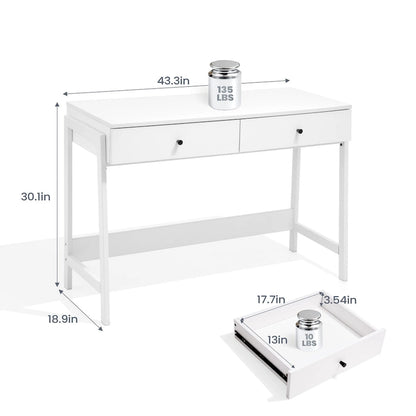 Pellebant Modern Office Computer Desk Writing Desk with 2 Drawers