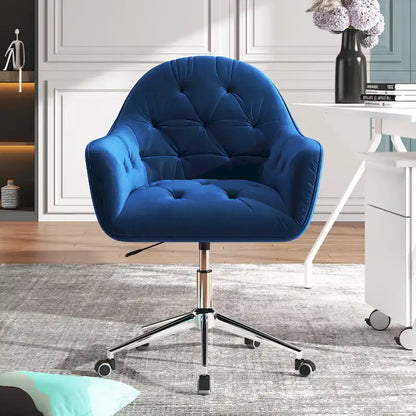 Corvus Hernals Velvet Tufted Adjustable Swivel Home Office Chair