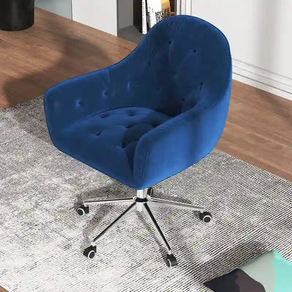 Corvus Hernals Velvet Tufted Adjustable Swivel Home Office Chair