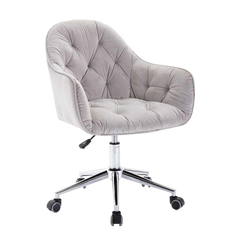 Corvus Hernals Velvet Tufted Adjustable Swivel Home Office Chair