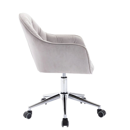 Corvus Hernals Velvet Tufted Adjustable Swivel Home Office Chair