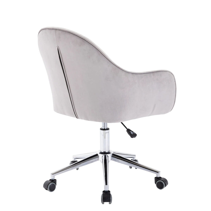 Corvus Hernals Velvet Tufted Adjustable Swivel Home Office Chair