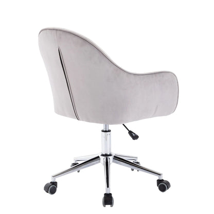 Corvus Hernals Velvet Tufted Adjustable Swivel Home Office Chair