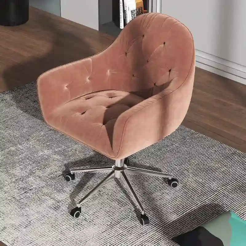 Corvus Hernals Velvet Tufted Adjustable Swivel Home Office Chair