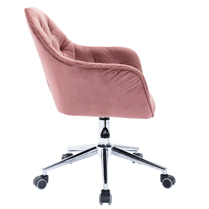 Corvus Hernals Velvet Tufted Adjustable Swivel Home Office Chair