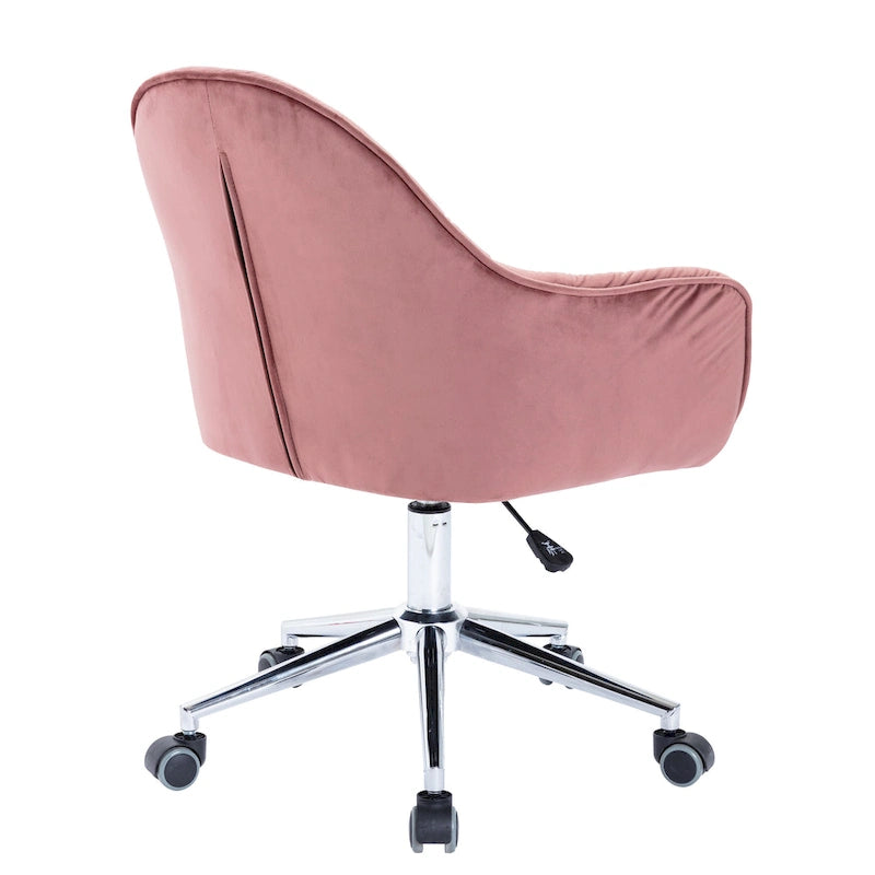 Corvus Hernals Velvet Tufted Adjustable Swivel Home Office Chair