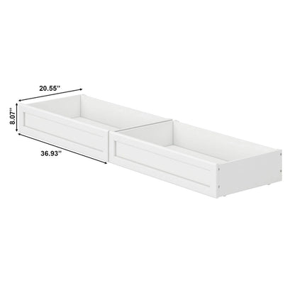 Twin-Full Mid-Century Modern Under Bed Storage Drawers