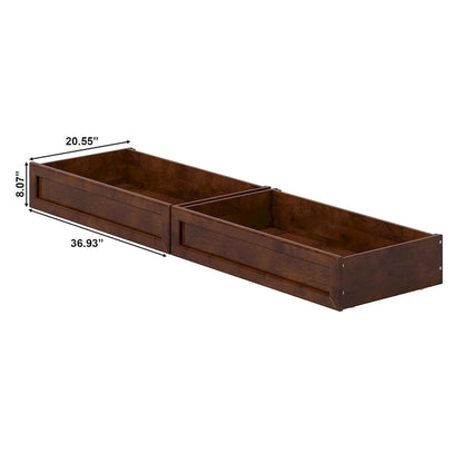 Twin-Full Mid-Century Modern Under Bed Storage Drawers