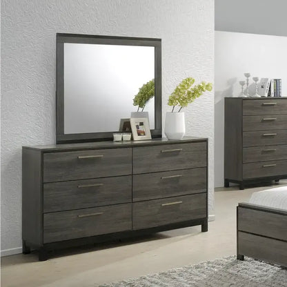 Roundhill Furniture Ioana Antique Grey Wood 5-piece King Size Bedroom Set
