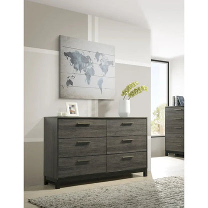 Roundhill Furniture Ioana Antique Grey Wood 5-piece King Size Bedroom Set