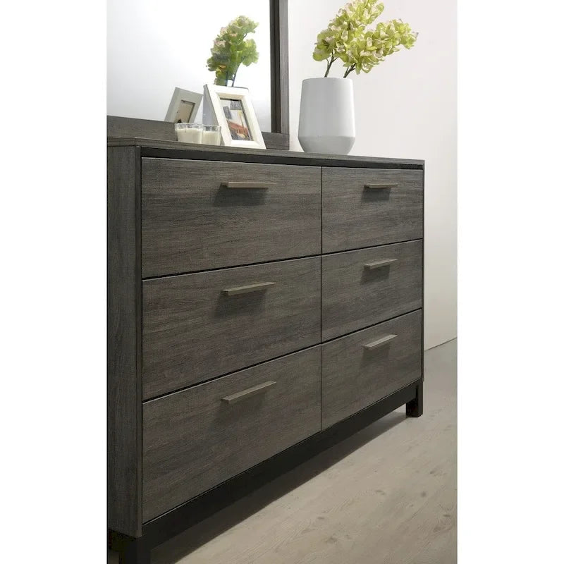 Roundhill Furniture Ioana Antique Grey Wood 5-piece King Size Bedroom Set