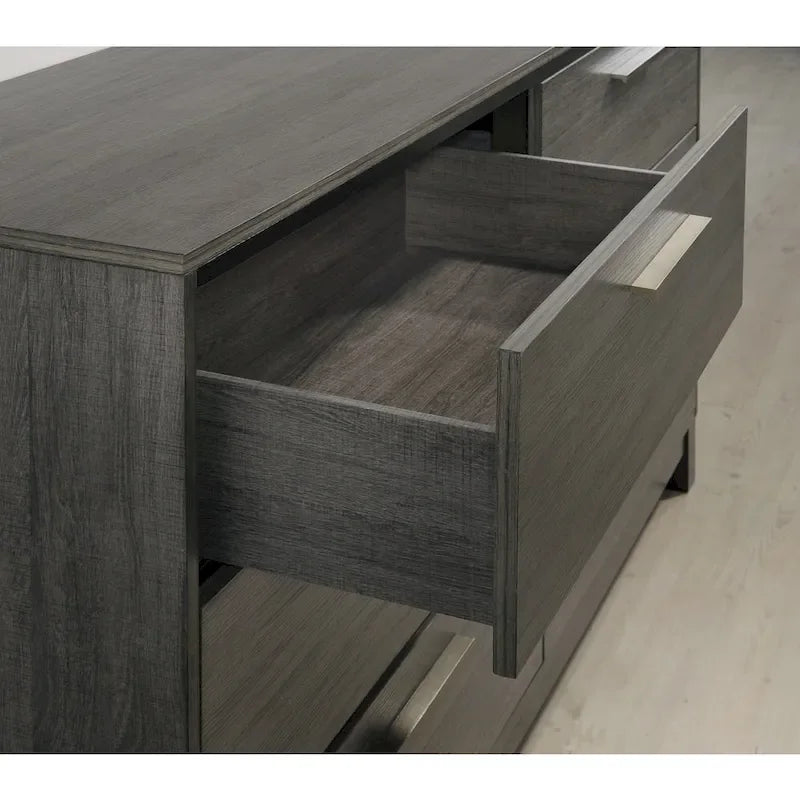 Roundhill Furniture Ioana Antique Grey Wood 5-piece King Size Bedroom Set