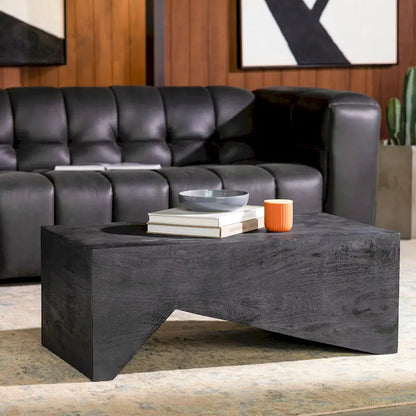 Asma Modern Angular Wooden Coffee Table - 15 H x 39 W x 22 D