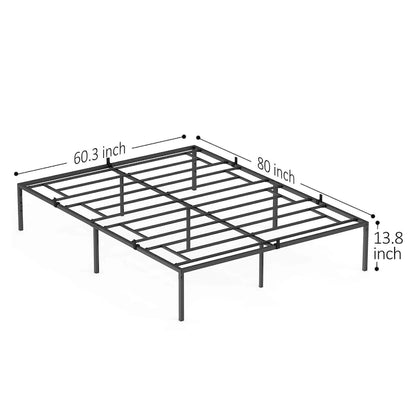 14 Inch Metal Bed Frame with Storage Platform, No Box Spring Needed, Load Up to 500Lbs