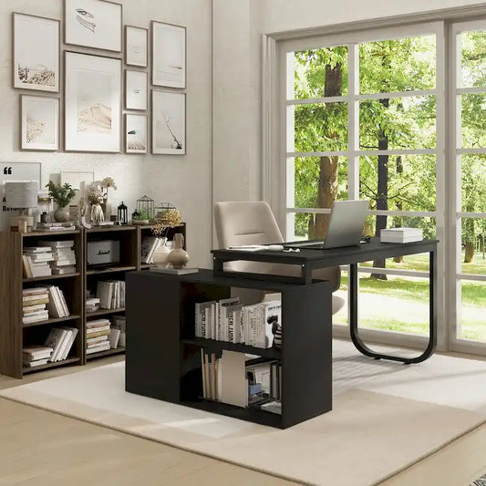 55-inch Timechee L-shaped Storage Computer Desk
