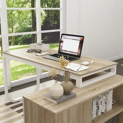 55-inch Timechee L-shaped Storage Computer Desk