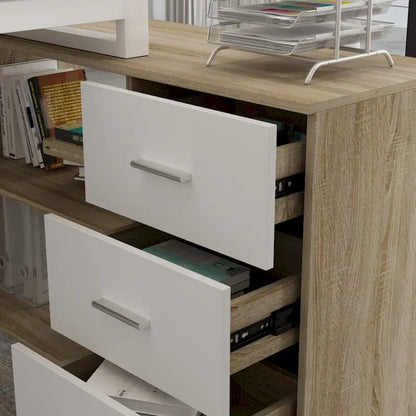 55-inch Timechee L-shaped Storage Computer Desk