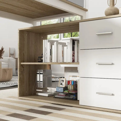 55-inch Timechee L-shaped Storage Computer Desk