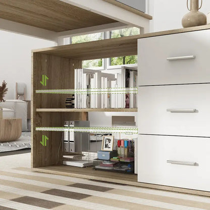 55-inch Timechee L-shaped Storage Computer Desk