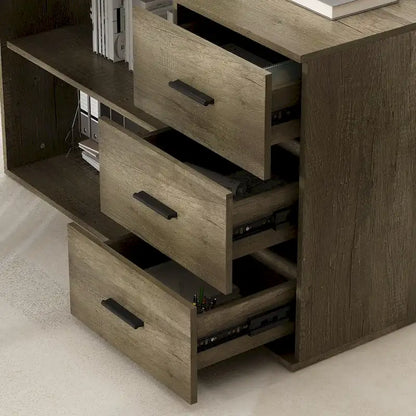 55-inch Timechee L-shaped Storage Computer Desk