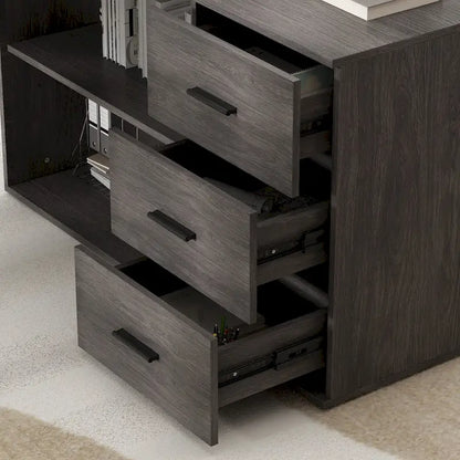 55-inch Timechee L-shaped Storage Computer Desk