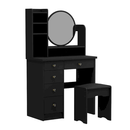 31.5  Wide Makeup Vanity Set with Stool and Mirror Dress Up Desk - 31.5 W