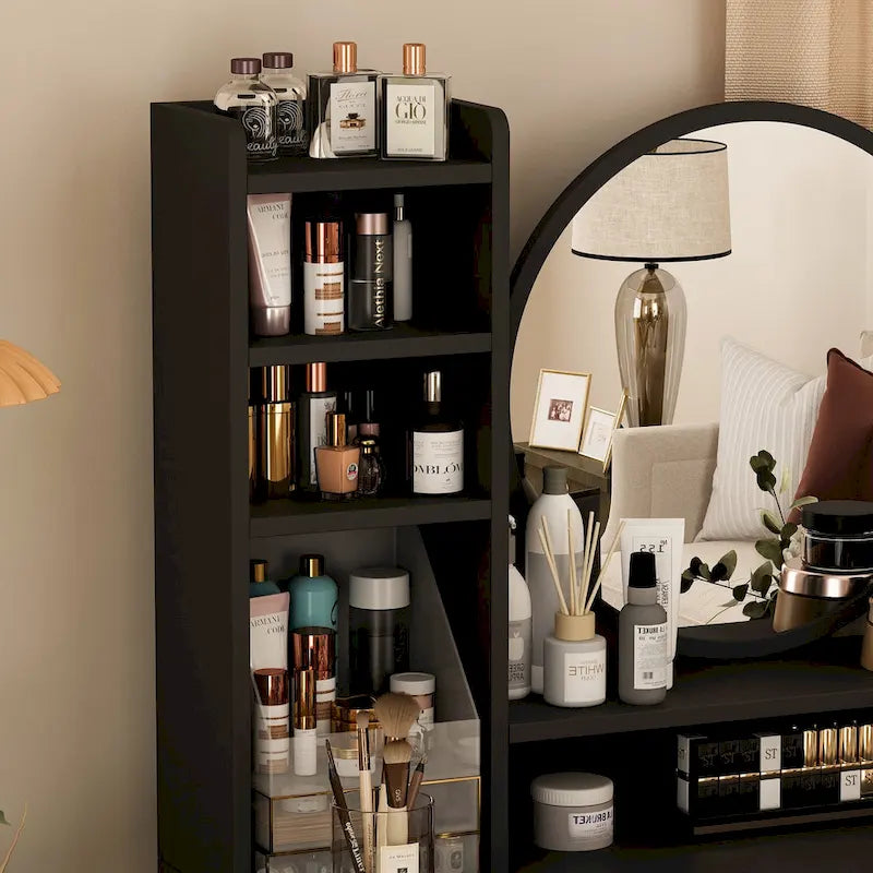 31.5  Wide Makeup Vanity Set with Stool and Mirror Dress Up Desk - 31.5 W