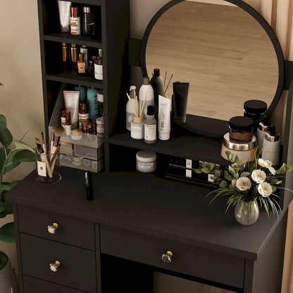 31.5  Wide Makeup Vanity Set with Stool and Mirror Dress Up Desk - 31.5 W
