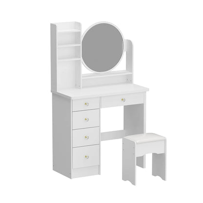 31.5  Wide Makeup Vanity Set with Stool and Mirror Dress Up Desk - 31.5 W