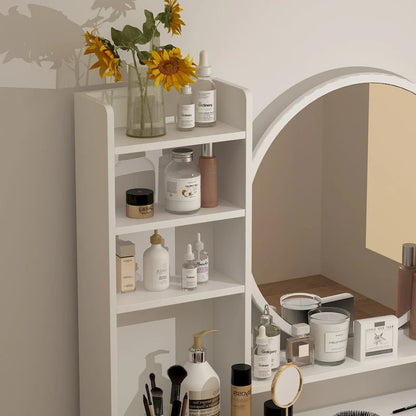 31.5  Wide Makeup Vanity Set with Stool and Mirror Dress Up Desk - 31.5 W
