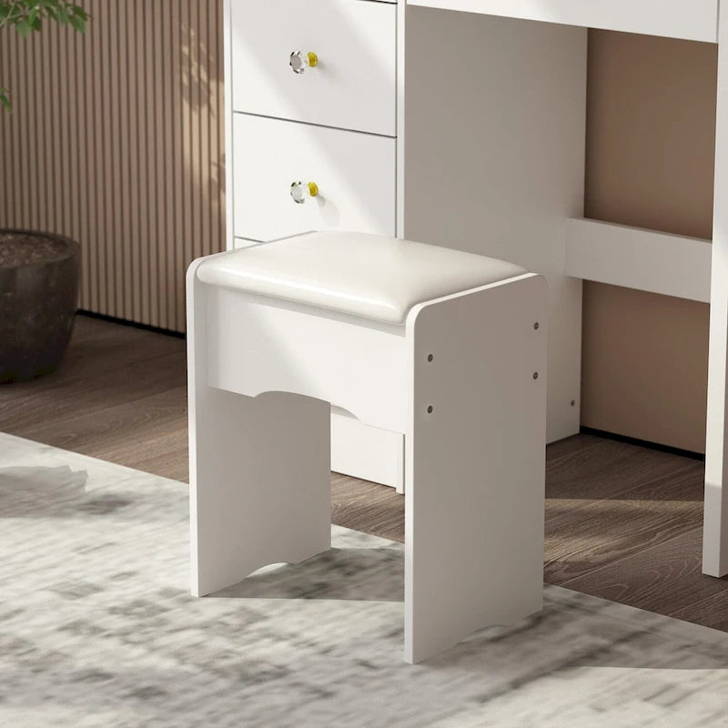 31.5  Wide Makeup Vanity Set with Stool and Mirror Dress Up Desk - 31.5 W