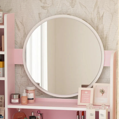 31.5  Wide Makeup Vanity Set with Stool and Mirror Dress Up Desk - 31.5 W