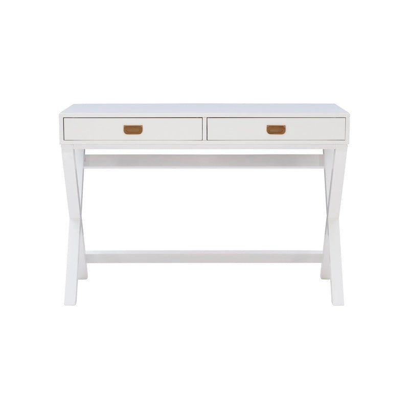 Poppy White X-base Writing Desk