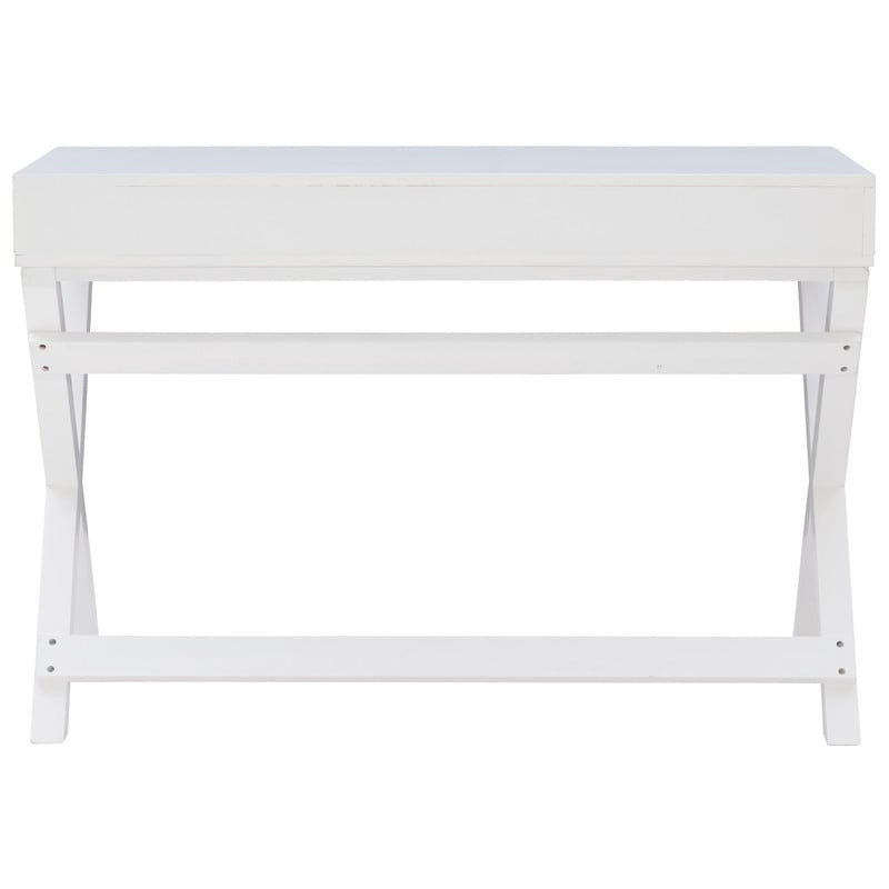 Poppy White X-base Writing Desk
