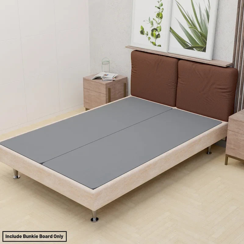 ONETAN, 1.5-Inch Split Bunkie Board for Mattress/Bed Support - Fully Assembled, Improved Comfort and Support, Gray.