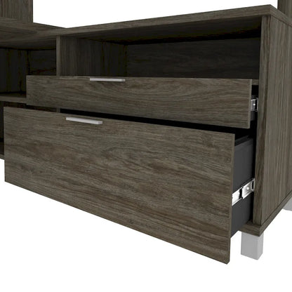 Pro-Linea L-Desk with Open hutch
