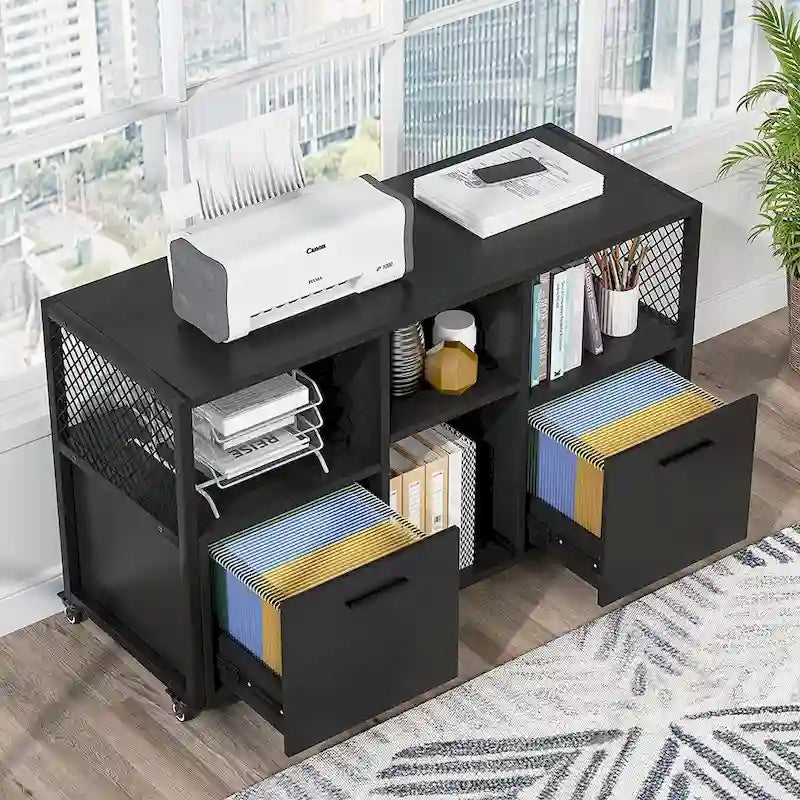 Large Lateral File Cabinets Mobile Filing Cabinet for Home Office