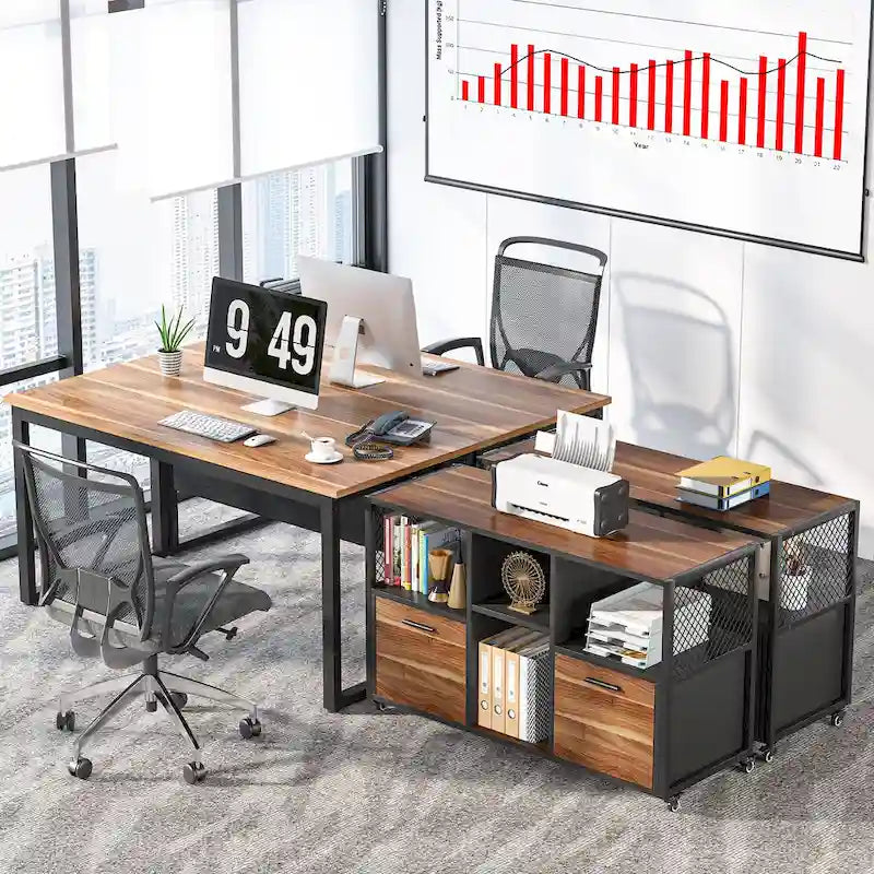 Large Lateral File Cabinets Mobile Filing Cabinet for Home Office