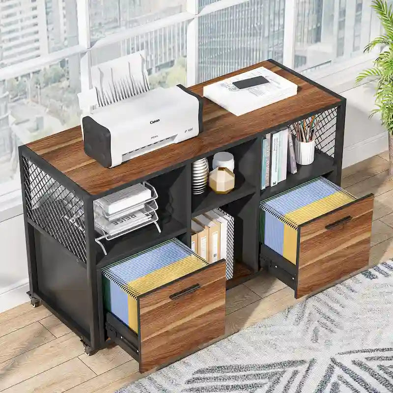Large Lateral File Cabinets Mobile Filing Cabinet for Home Office