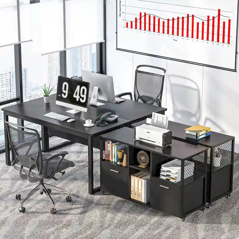 Large Lateral File Cabinets Mobile Filing Cabinet for Home Office