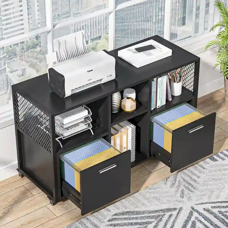 Large Lateral File Cabinets Mobile Filing Cabinet for Home Office