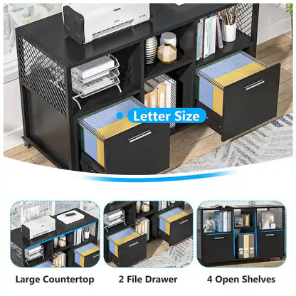 Large Lateral File Cabinets Mobile Filing Cabinet for Home Office