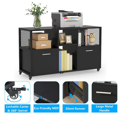 Large Lateral File Cabinets Mobile Filing Cabinet for Home Office