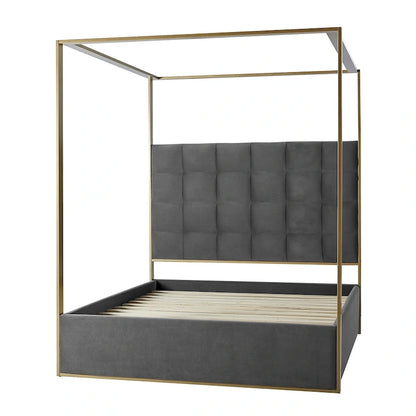 Milton Contemporary Upholstered Queen Size Canopy Bed by HULALA HOME