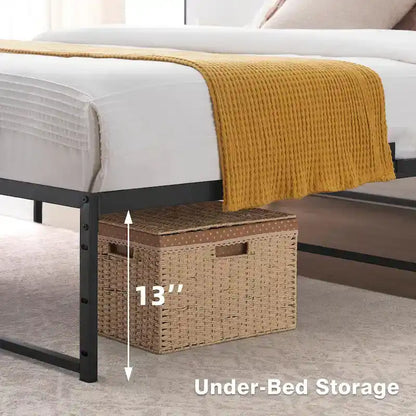 Bed Frame , No Box Spring Needed, with 14 inch Storage, Load Up to 800Lbs