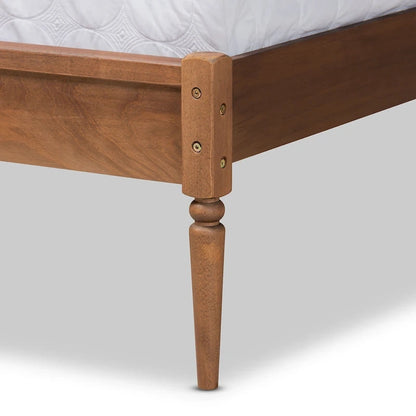 Neilan Modern and Contemporary Walnut Brown Finished Wood Platform Bed
