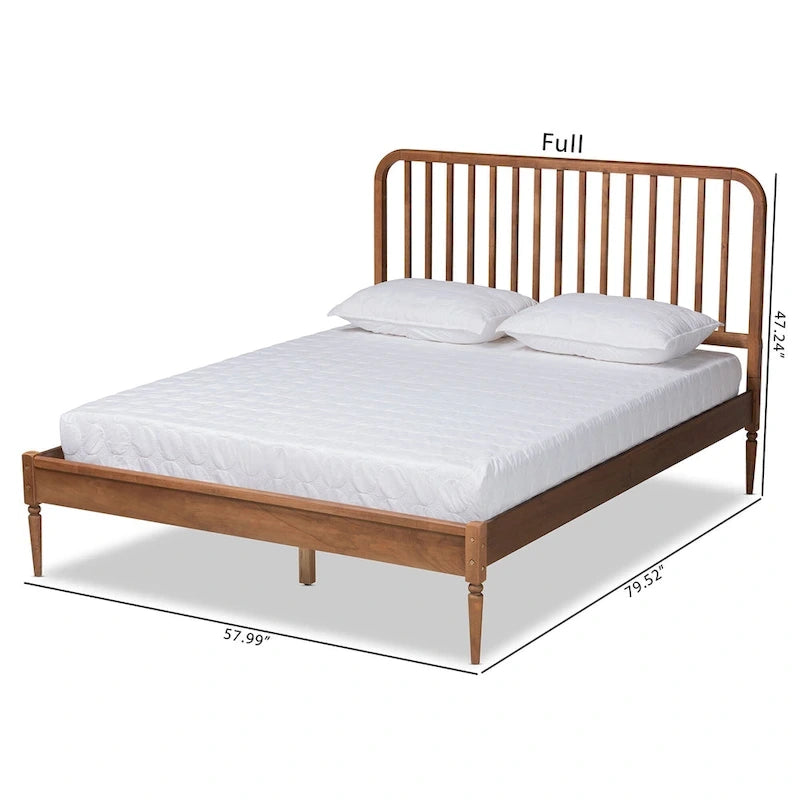 Neilan Modern and Contemporary Walnut Brown Finished Wood Platform Bed