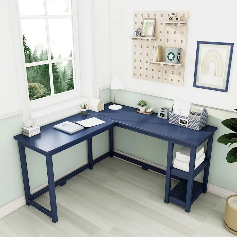 Max and Lily Corner Desk w/ Shelves