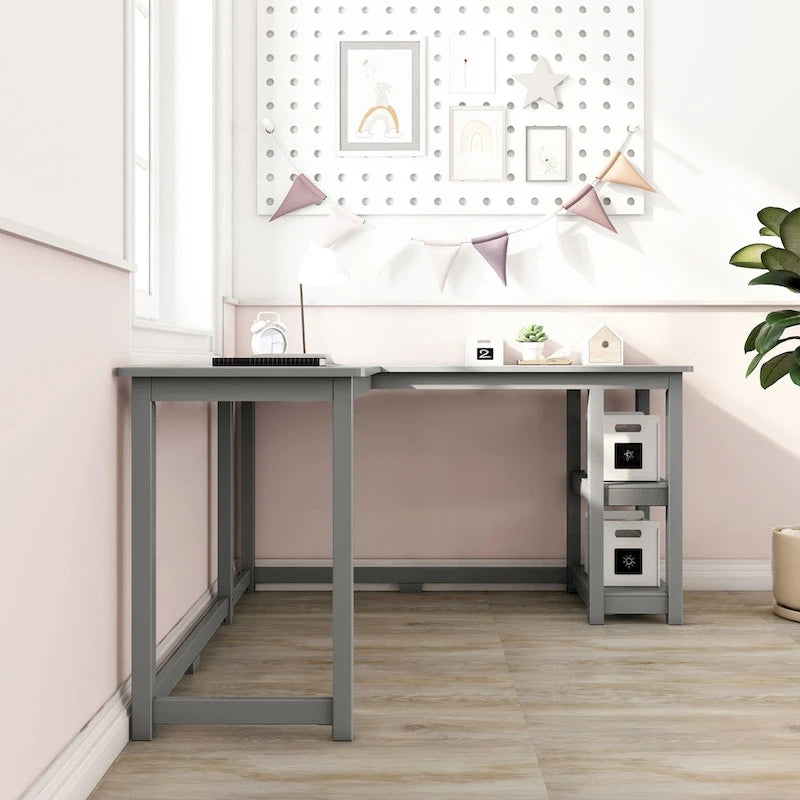 Max and Lily Corner Desk w/ Shelves