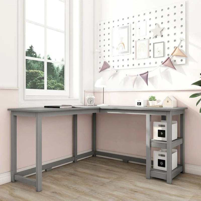 Max and Lily Corner Desk w/ Shelves